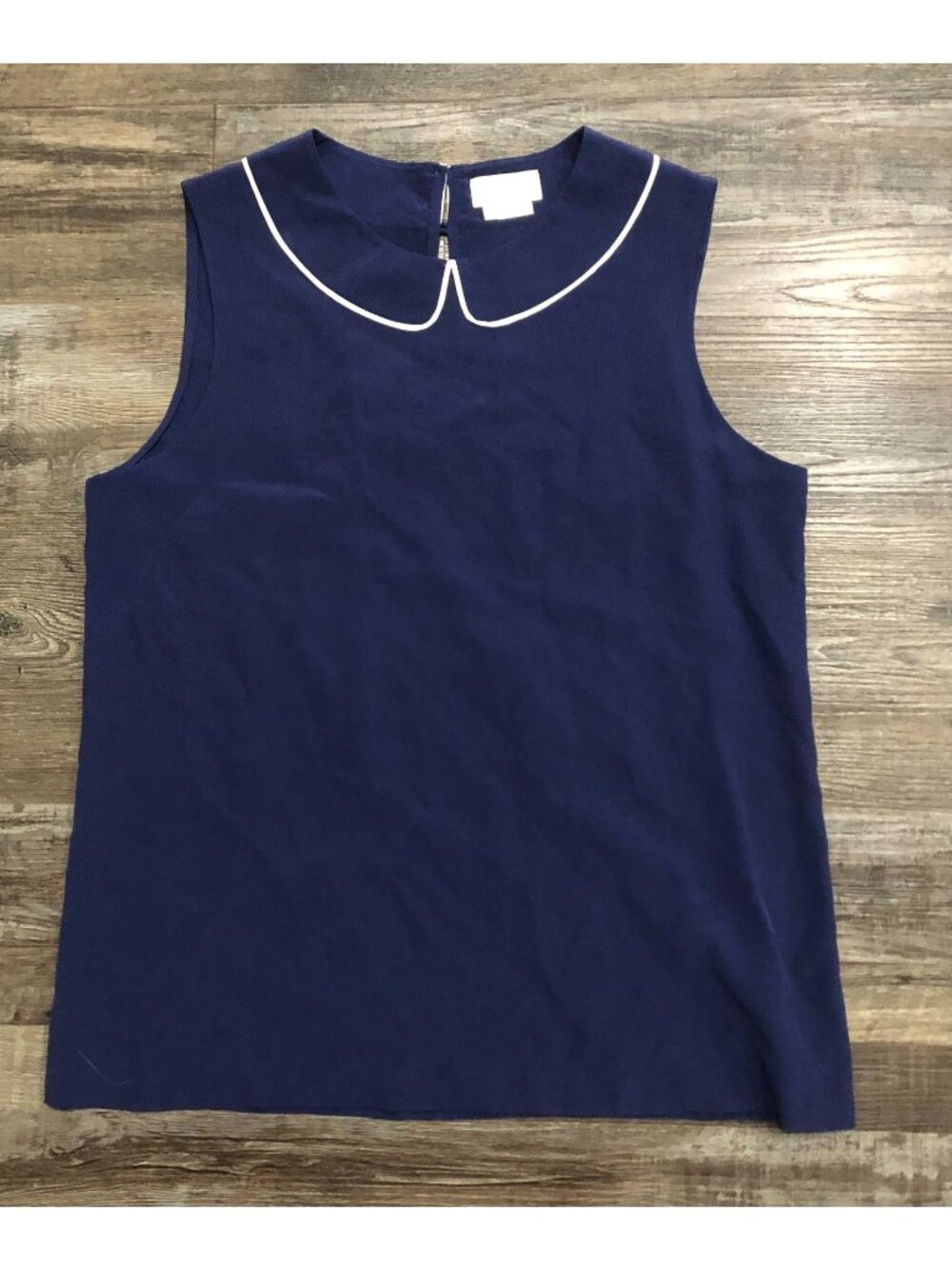 Kate Spade Royal Blue sleeveless Top Blouse Size 4 Silk Peter Pan Collar
